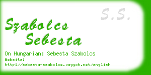 szabolcs sebesta business card